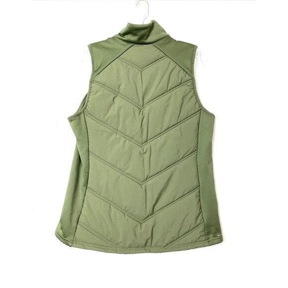 AVIA Fleece Vest Size L Green Olive Full Zip Pockets Mock Neck Sleevless - Picture 2 of 12